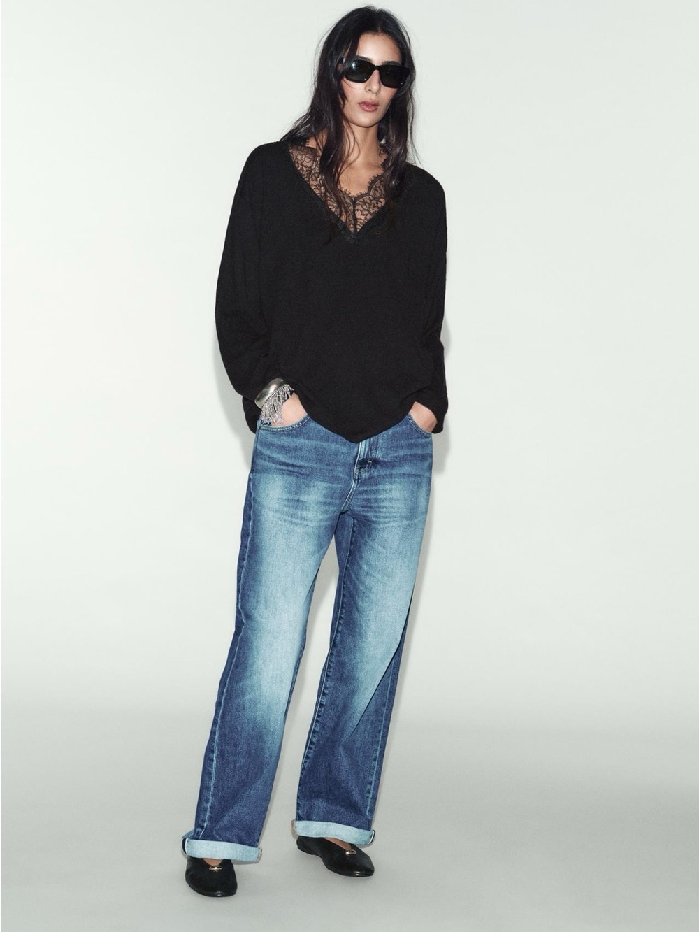 BNWT Zara lace knit sweater